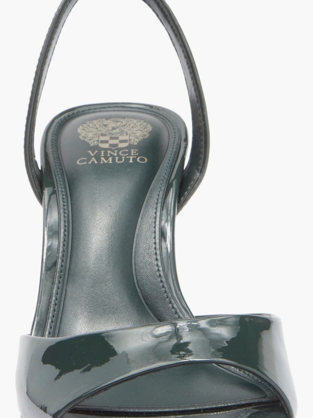 Vince Camuto Emerald Patent Open-Toe Ankle-Strap Heels sz 7.5 - Picture 5 of 12